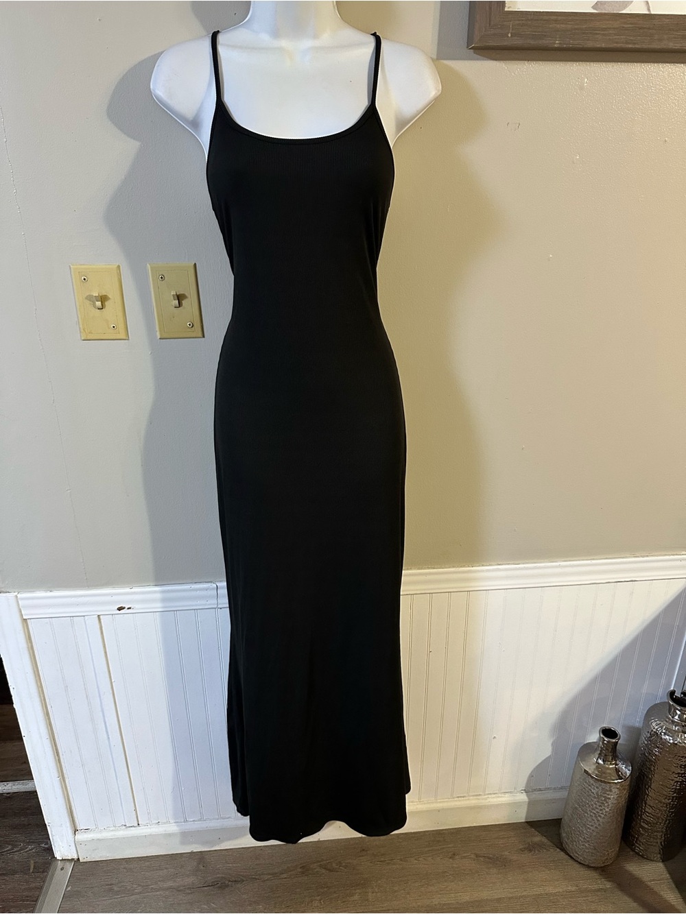 SHEIN Black Spaghetti Strap Maxi Dress